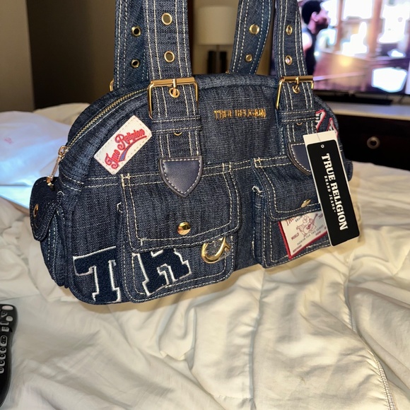 True religion, denim, patchwork satchel - Picture 5 of 6
